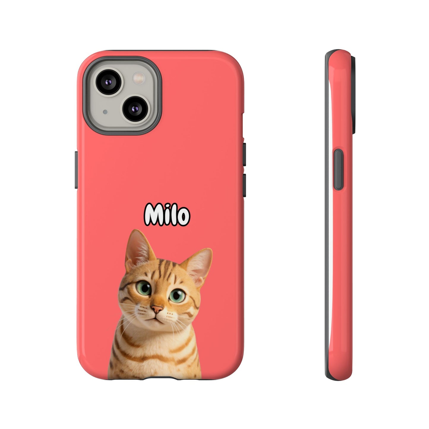 Custom Pet Portrait Tough iPhone Case - Pink