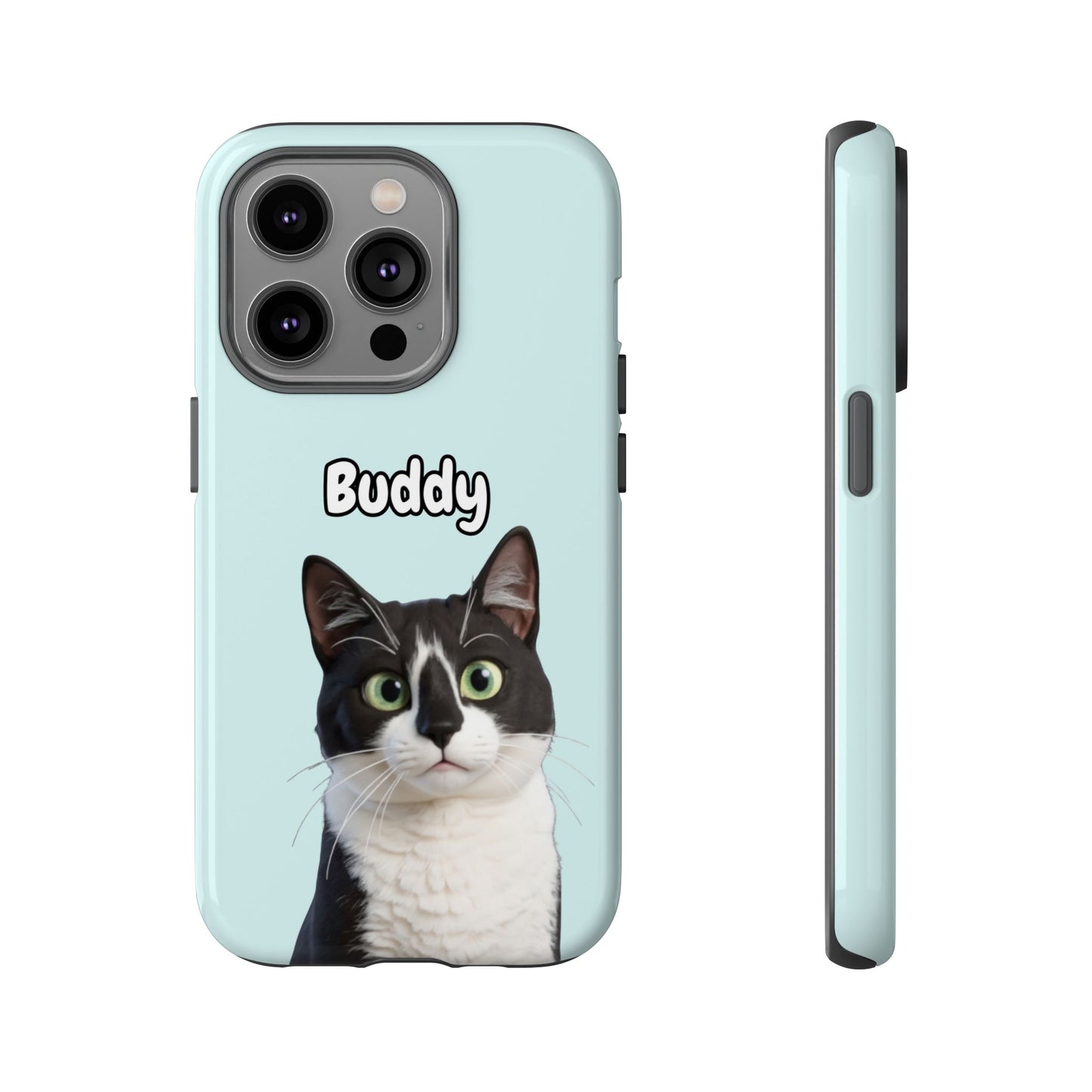 Custom Pet Portrait Tough iPhone Case - Teal
