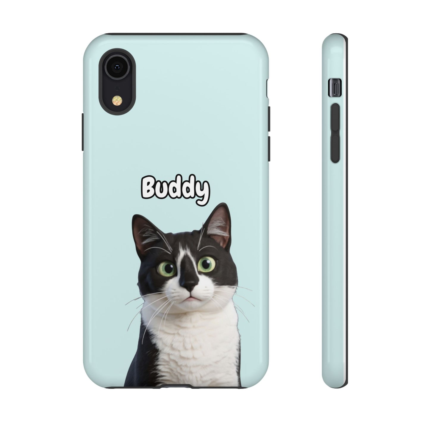 Custom Pet Portrait Tough iPhone Case - Teal