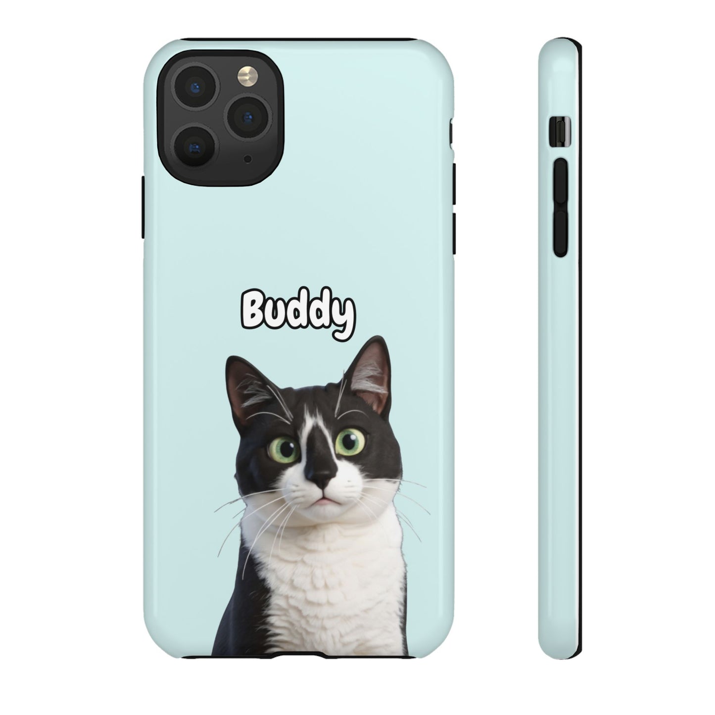 Custom Pet Portrait Tough iPhone Case - Teal