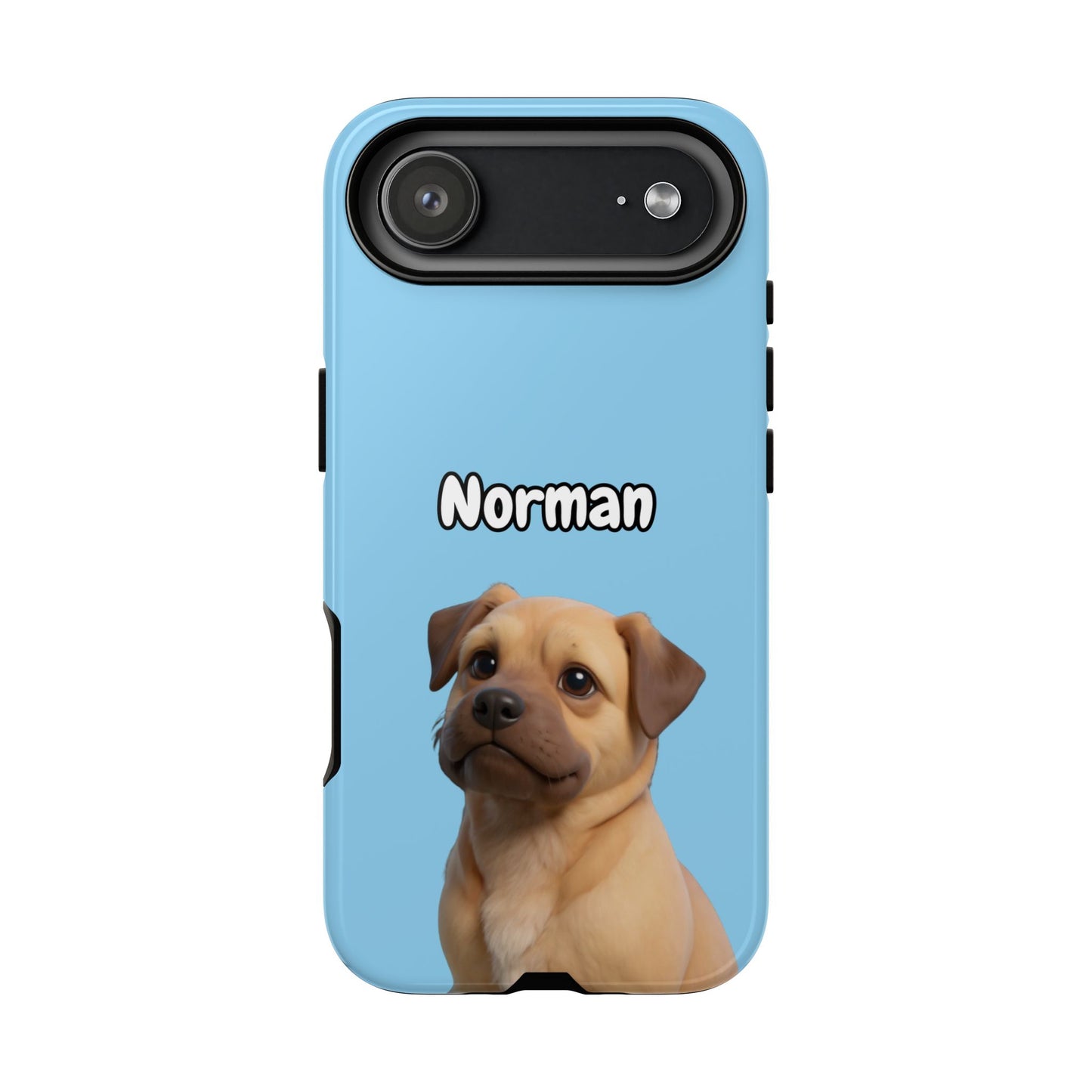 Custom Pet Portrait Tough iPhone Case - Blue