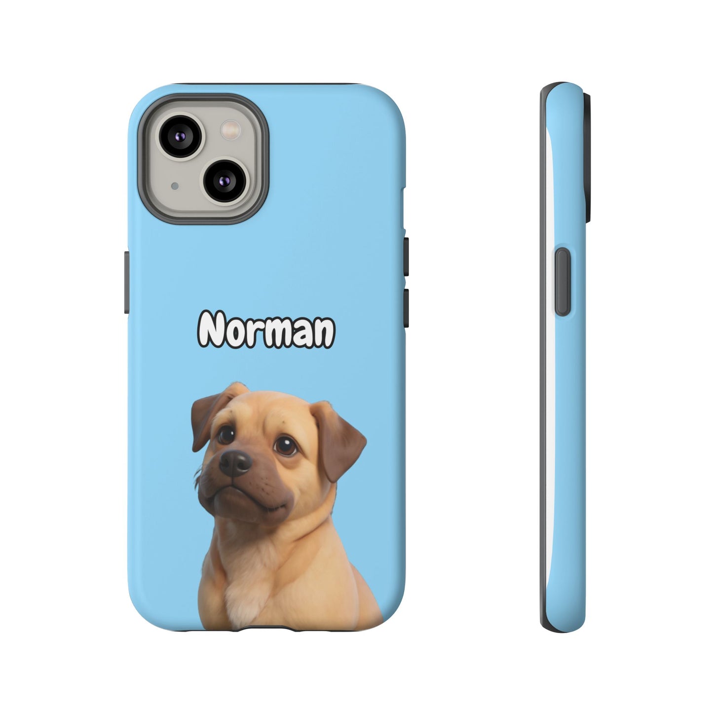 Custom Pet Portrait Tough iPhone Case - Blue