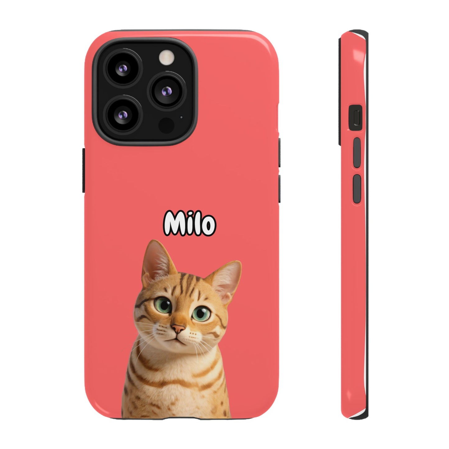 Custom Pet Portrait Tough iPhone Case - Pink