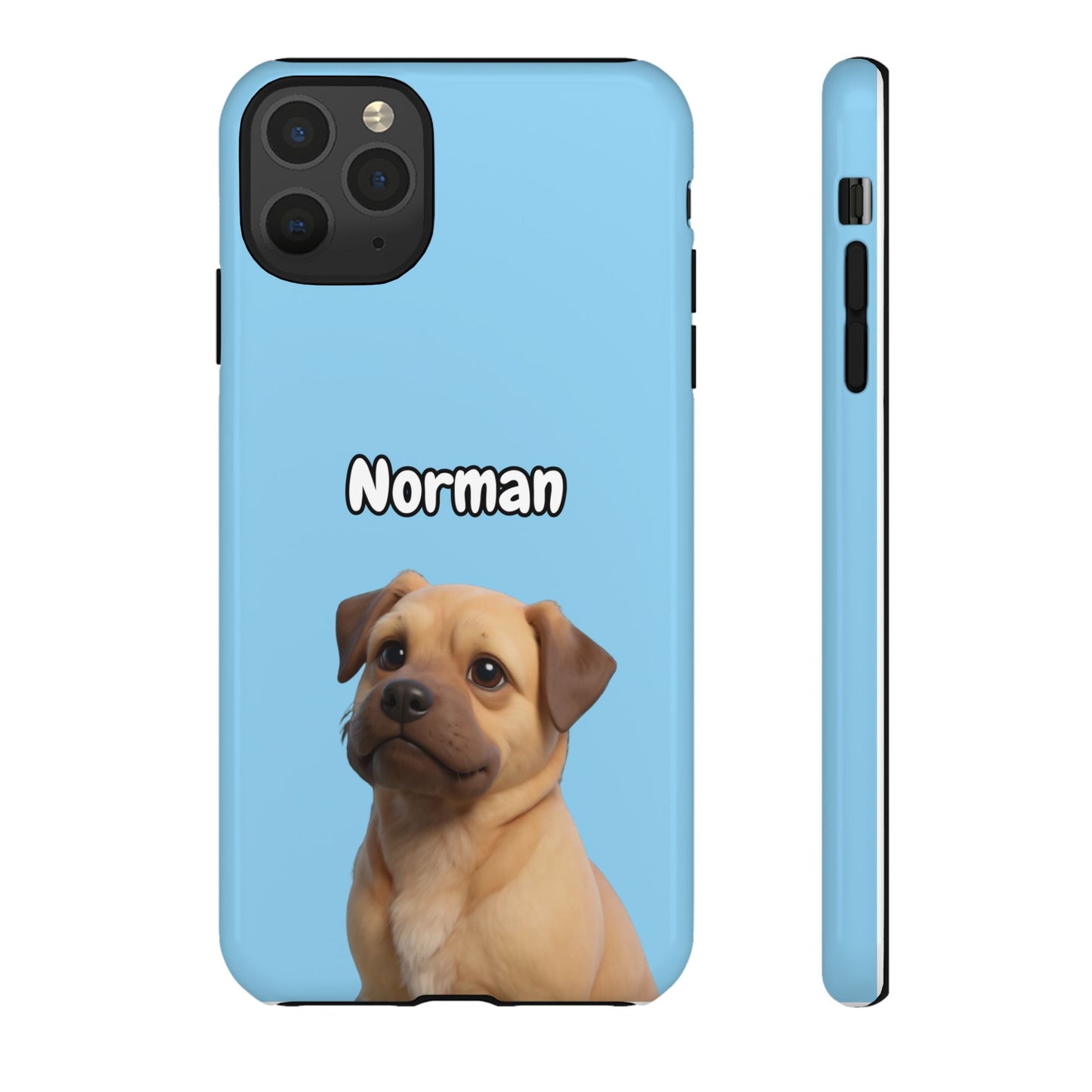 Custom Pet Portrait Tough iPhone Case - Blue