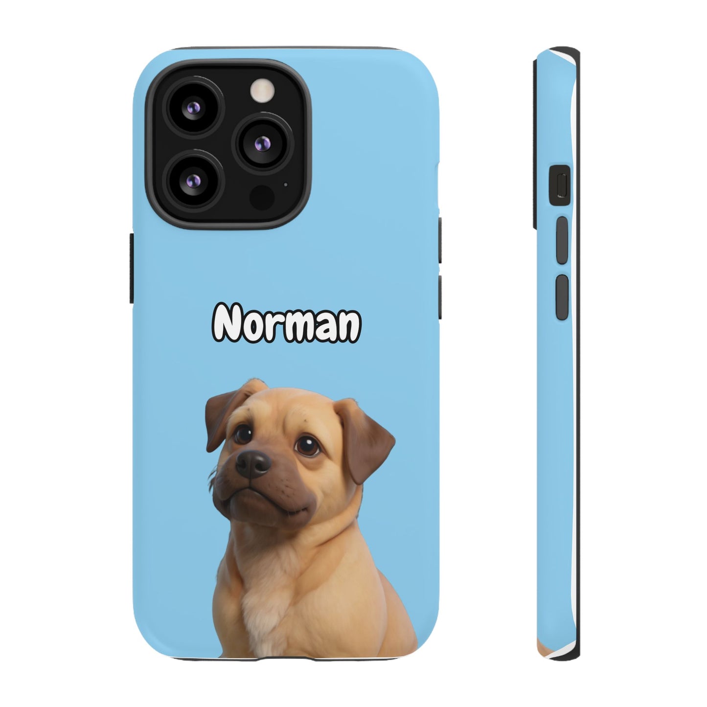 Custom Pet Portrait Tough iPhone Case - Blue
