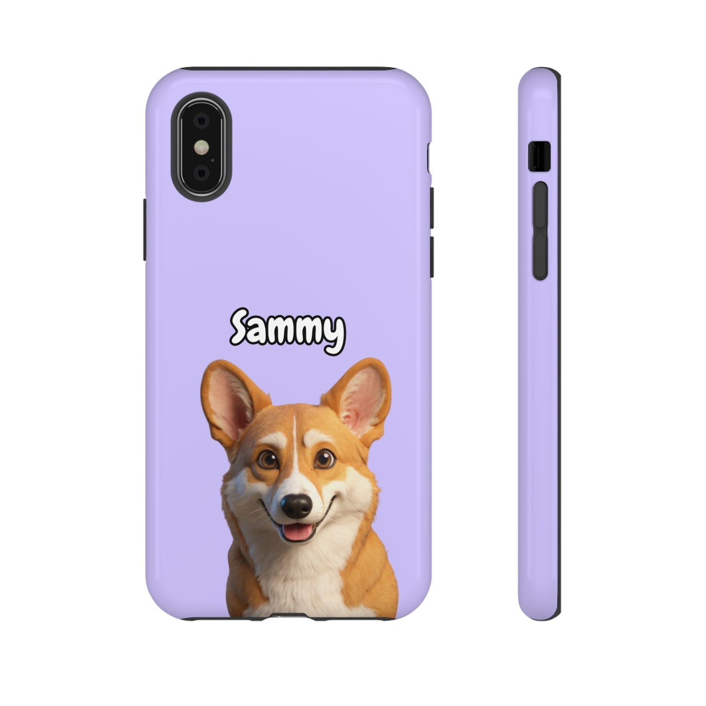 Custom Pet Portrait Tough iPhone Case - Purple