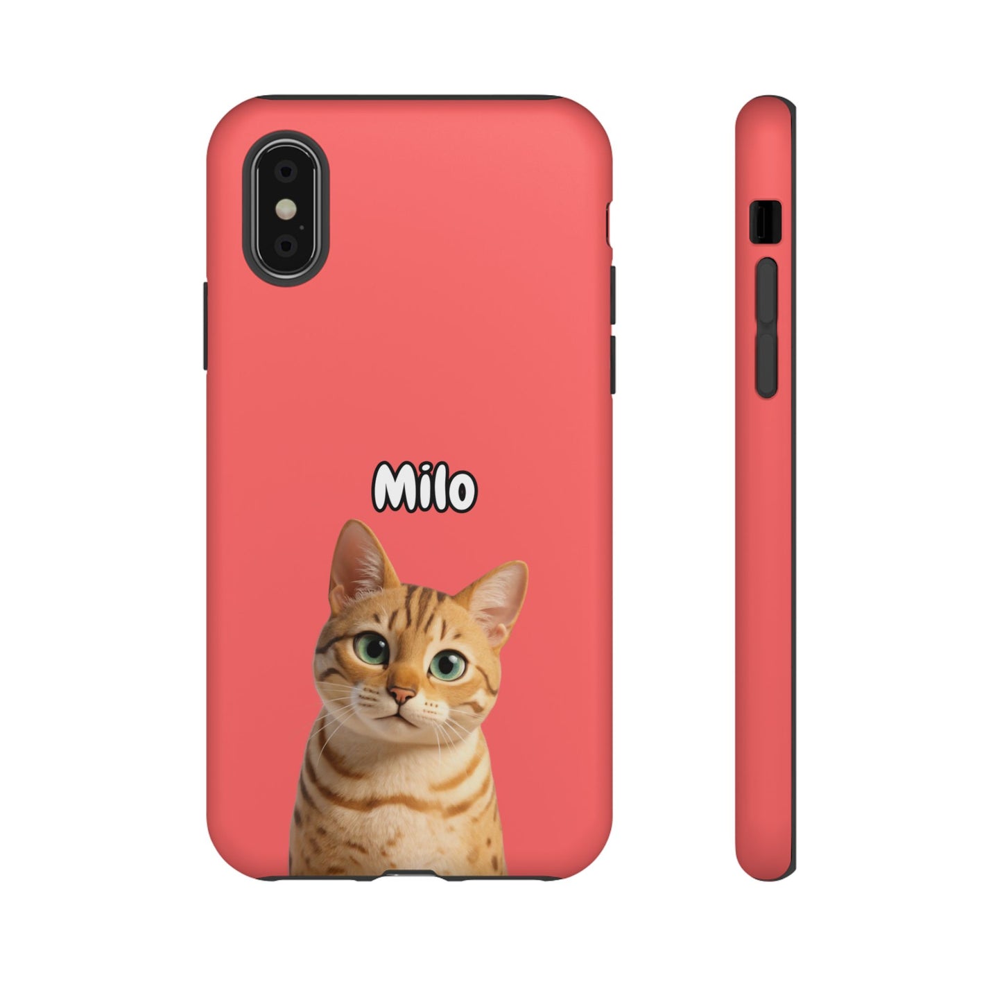 Custom Pet Portrait Tough iPhone Case - Pink