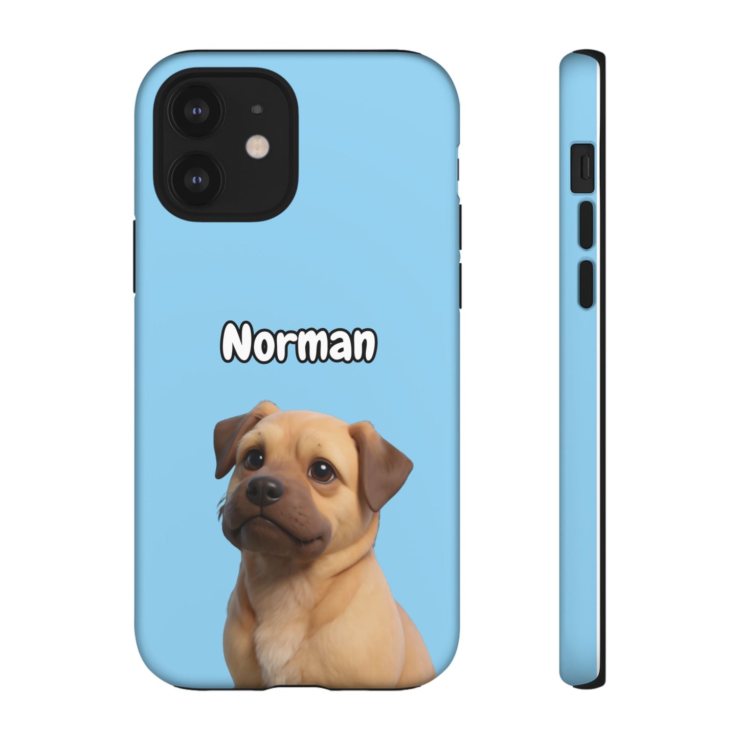 Custom Pet Portrait Tough iPhone Case - Blue