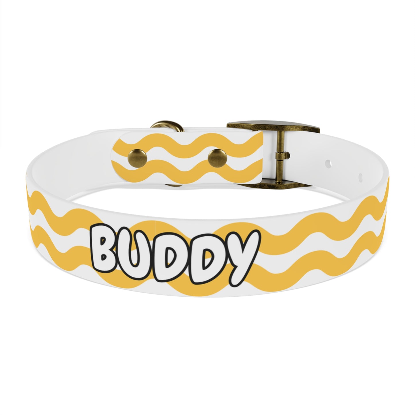 Custom Name Adjustable Pet Collar - Yellow