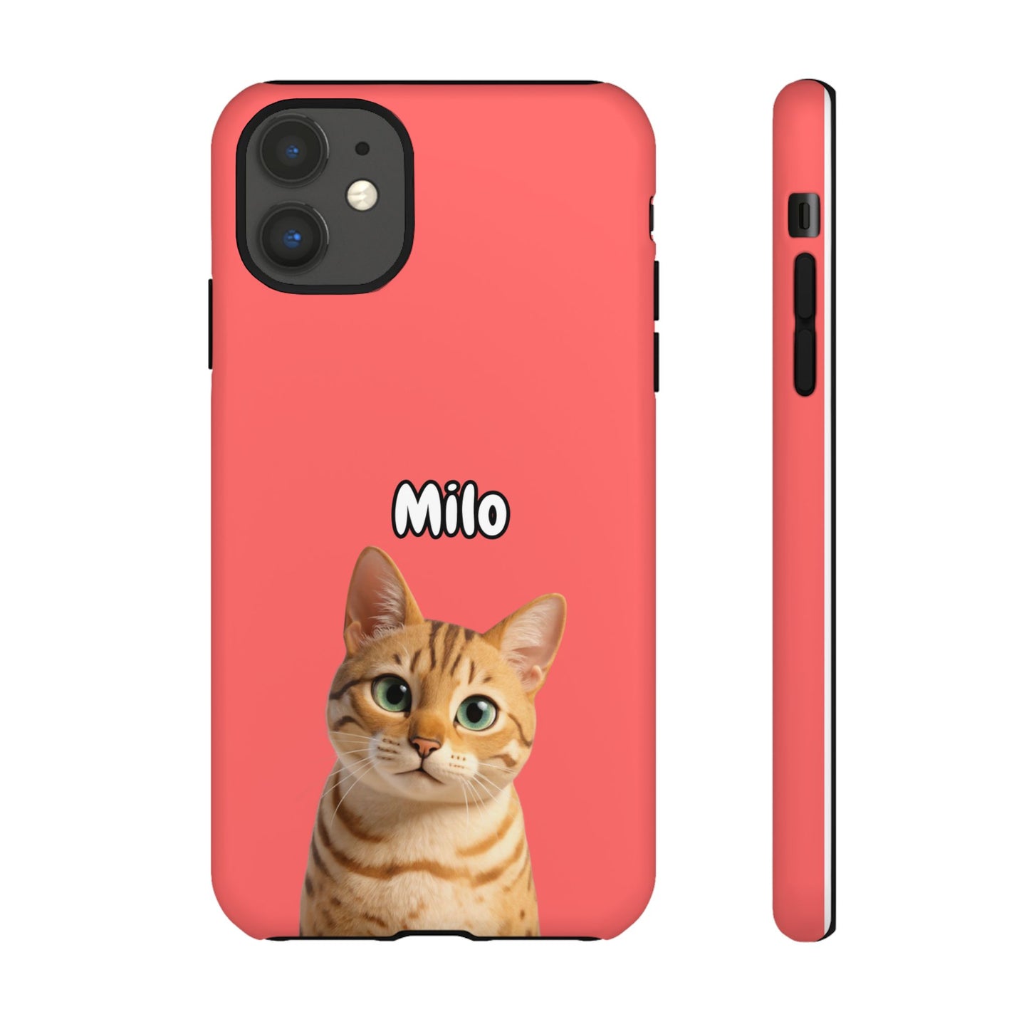 Custom Pet Portrait Tough iPhone Case - Pink