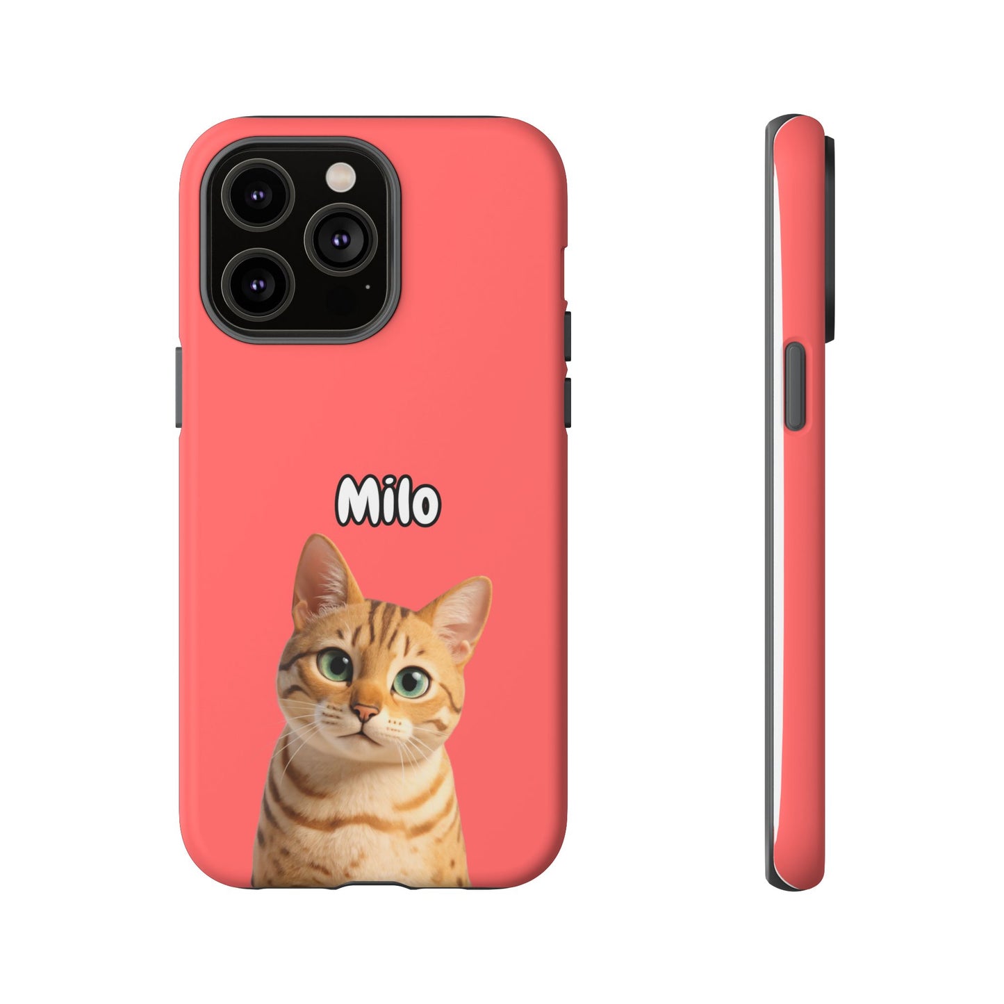 Custom Pet Portrait Tough iPhone Case - Pink